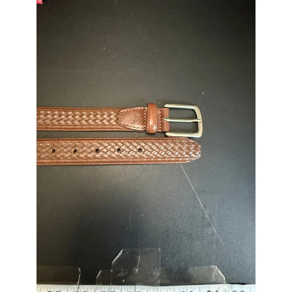 Tommy Bahama Mens Basket Weave Belt Brown 40 Resort Golf Preppy Office Dress